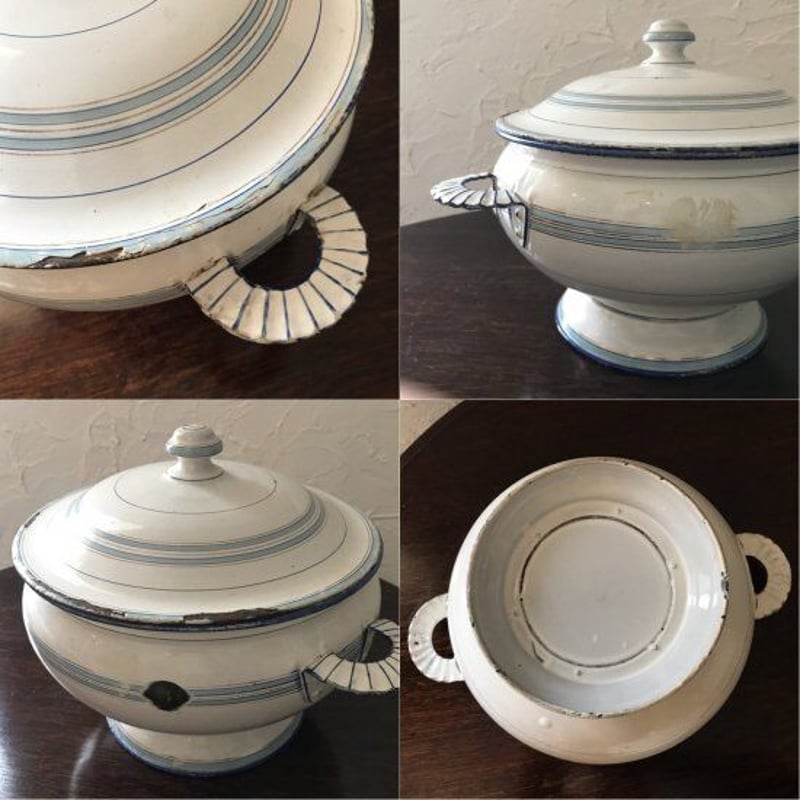 フランスアンティーク ピンク チュリーン スープ