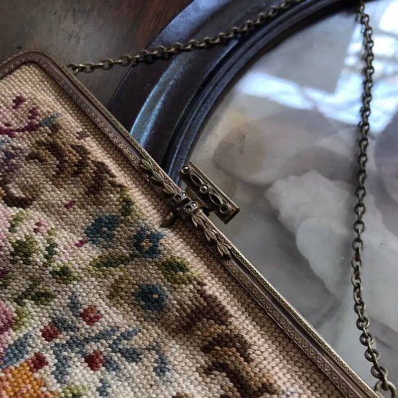 フランス】プチポワン ブーケ刺繍 仏 アンティーク AN2-17 | Botanical