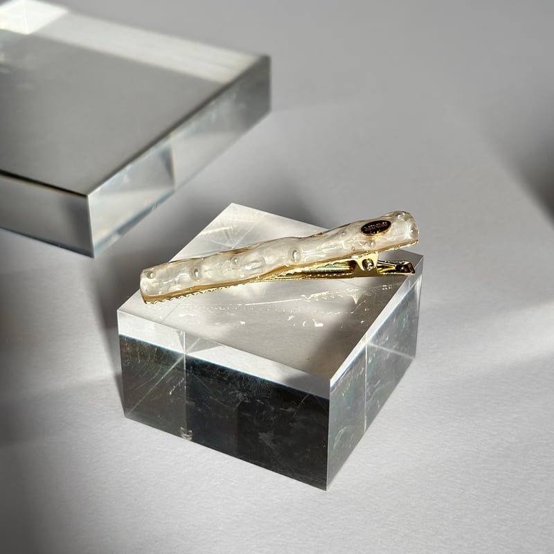 new【ヘアクリップ】ホワイト×パール | MINMI