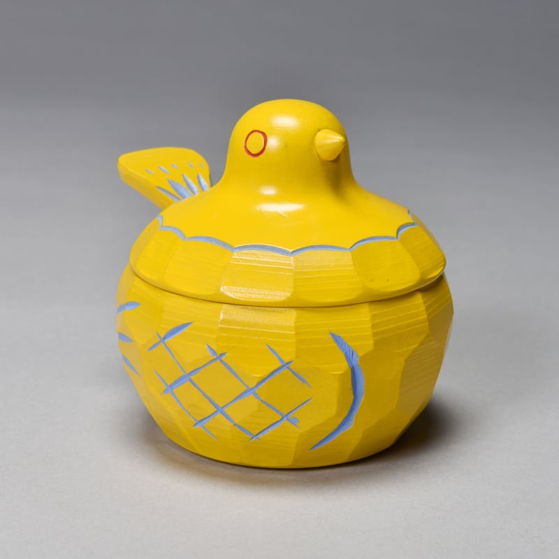 鳩のボンボン入れ（青）カバ材 小物入れ 鳥のボンボン入れ（青）カバ材 小物入れ - メルカリ