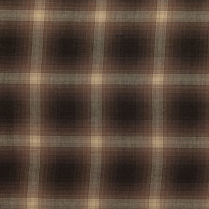 RATS ラッツ オープンカラー レーヨン オンブレチェック ブラウン レーヨンウールオンブレ－チェック・ブラウン系【85】 | shancs online