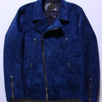 Double Riders (suede) Indigo Blue Gold zip