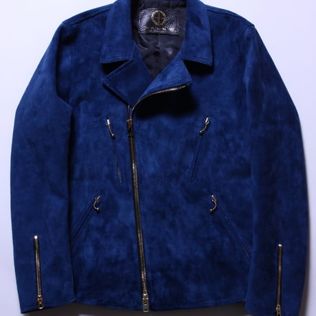 Double Riders (suede) Indigo Blue Gold zip