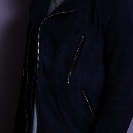 Double Riders (suede) Dark Navy Gold zip