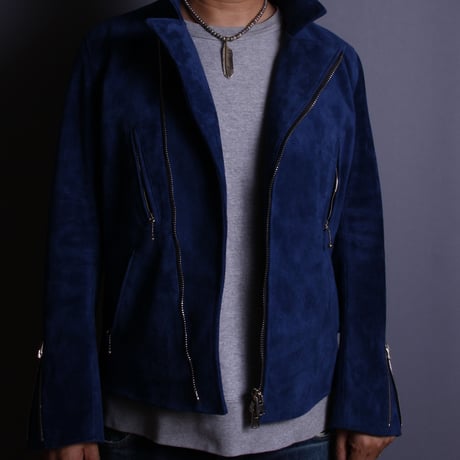 Double Riders (suede) Indigo Blue Gold zip