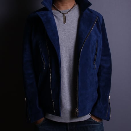 Double Riders (suede) Indigo Blue Gold zip