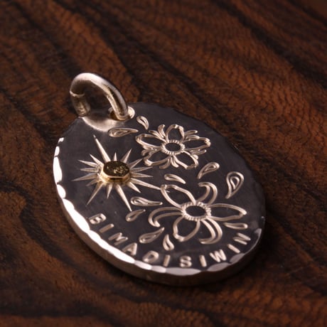 Sun Flower  Oval Metal