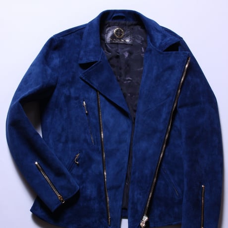 Double Riders (suede) Indigo Blue Gold zip