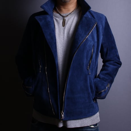 Double Riders (suede) Indigo Blue Gold zip