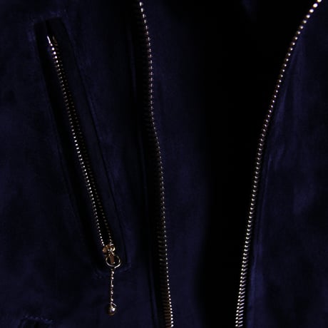 Double Riders (suede) Dark Navy Gold zip
