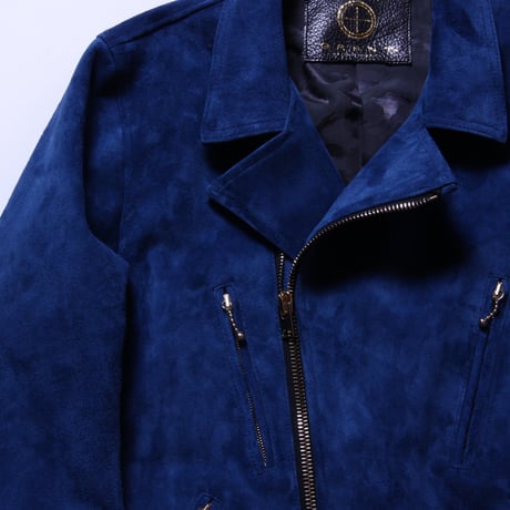 Double Riders (suede) Indigo Blue Gold zip