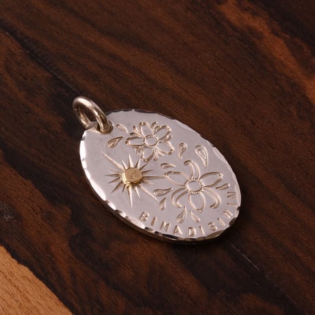 Sun Flower  Oval Metal
