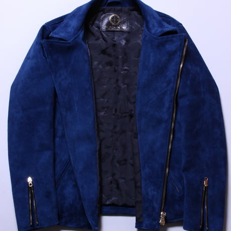 Double Riders (suede) Indigo Blue Gold zip
