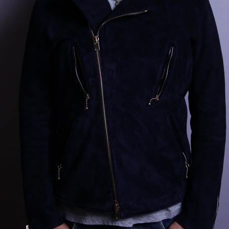 Double Riders (suede) Dark Navy Gold zip