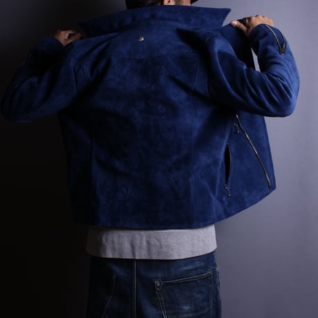 Double Riders (suede) Indigo Blue Gold zip