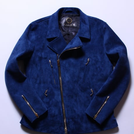 Double Riders (suede) Indigo Blue Gold zip