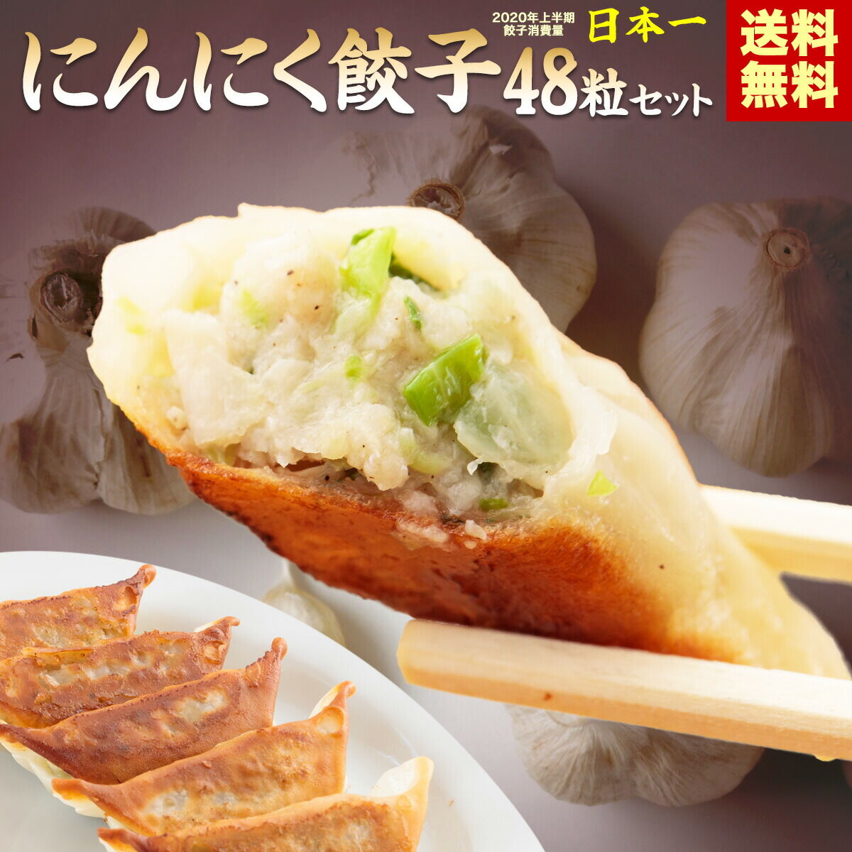 【送料無料】にんにく餃子48粒