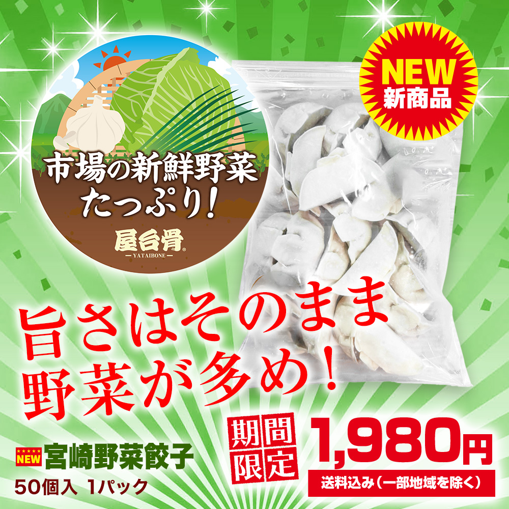 【送料無料※】宮崎野菜餃子★50粒 袋入
