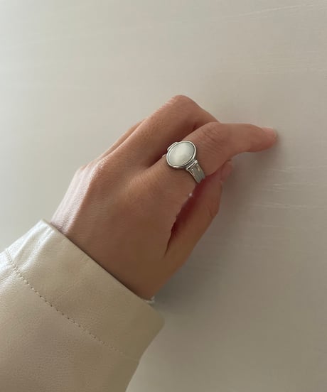 milky white ring stainless