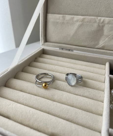 milky white ring stainless