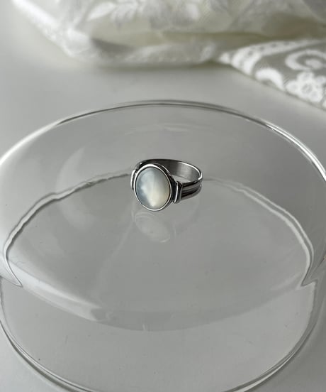 milky white ring stainless