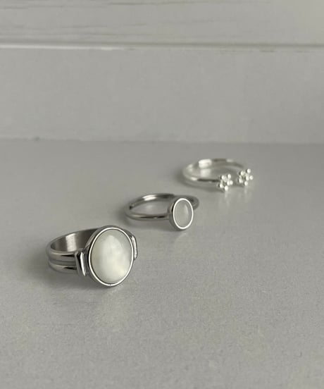 milky white ring stainless