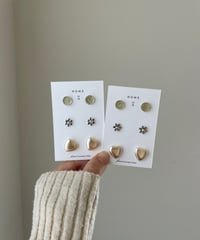 【pierce】silver flower / 3 items set