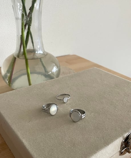 milky white ring stainless