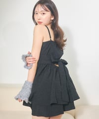peplum camisole setup（BLACK）