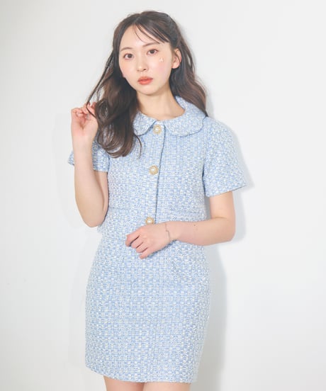 【4/19 20:00 RE STOCK】summer tweed setup（BLUE）
