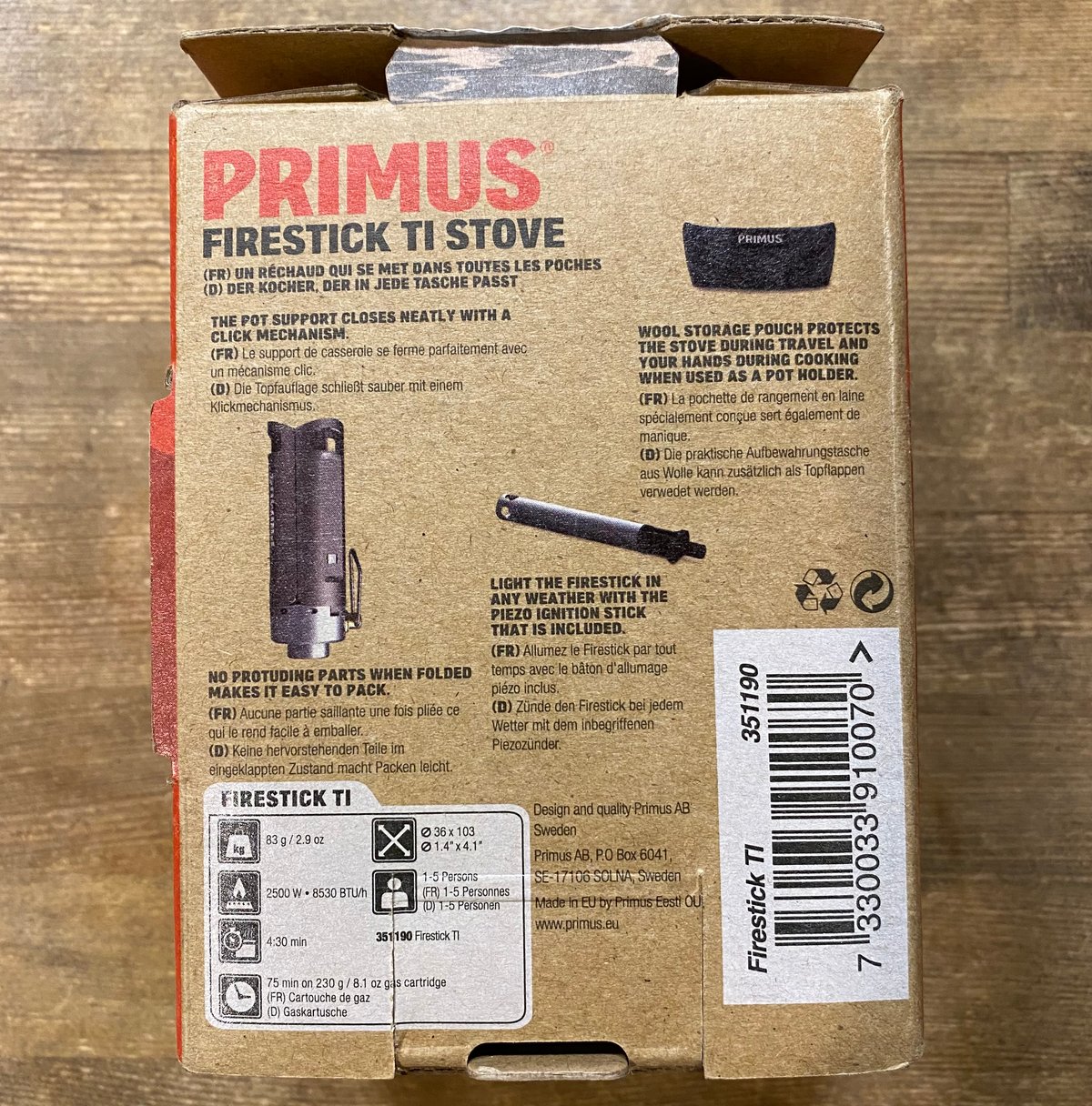 日本未発売 PRIMUS FIRESTICK TI stove チタンモデル | 第三商店