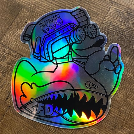 Zero Fucks Duck®️Classified ZFD Flying Tigers　ステッカー - Metallic