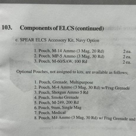ELCS NAVY option ポーチセット WL MP5