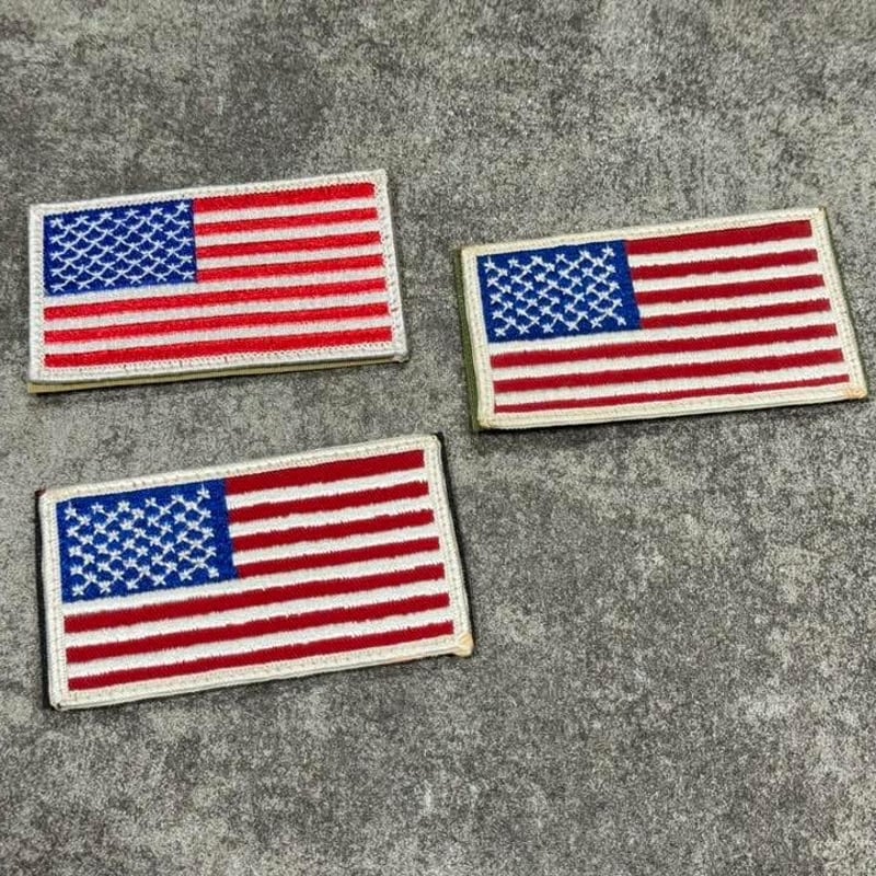US フラッグ パッチ ベルクロ縫い付け品 銀縁 | 第三商店