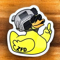 Zero Fucks Duck® ZFD Classic Operator Duck ステッカー イエロー