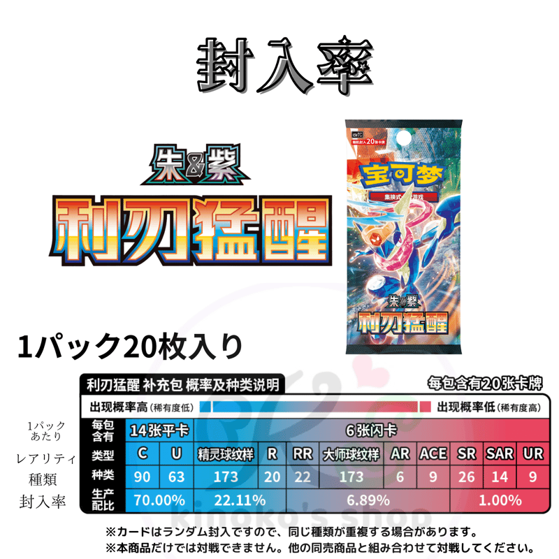 箱潰れの場合がございます】 中国簡体版 ポケモンカード 利刃猛醒 1BOX