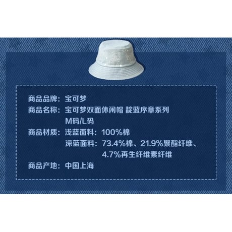 ポケモン 中国ポケモンセンター インディゴプロローグシリーズ リバーシブルハット