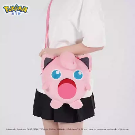 【ほつれ等がある場合がございます】 bilibili Goods × Pokémon 超开心UWAシリーズ ぬいぐるみショルダーバッグ 【プリン(中)】