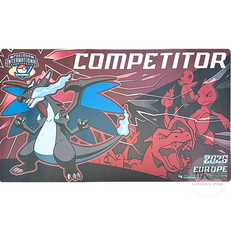 ポケモンカード 2026 Europe International Championships 選手用プレイマット 【メガリザードンX・リザードン・リザード・ヒトカゲ】