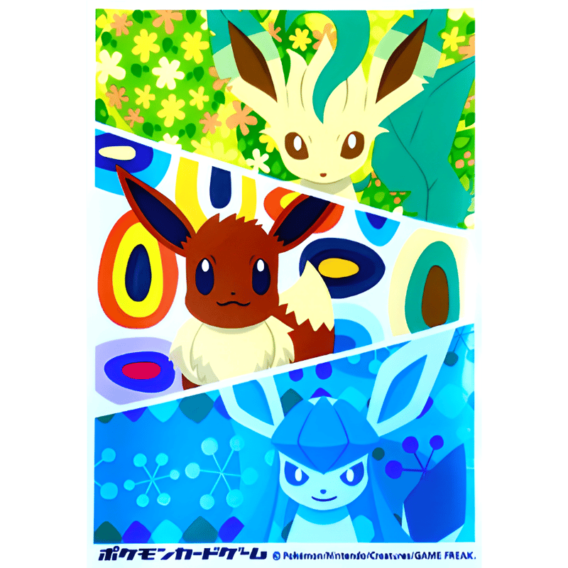 バラ】 日版 ポケセン限定 イーブイ・リーフィア・グレイシア スリーブ