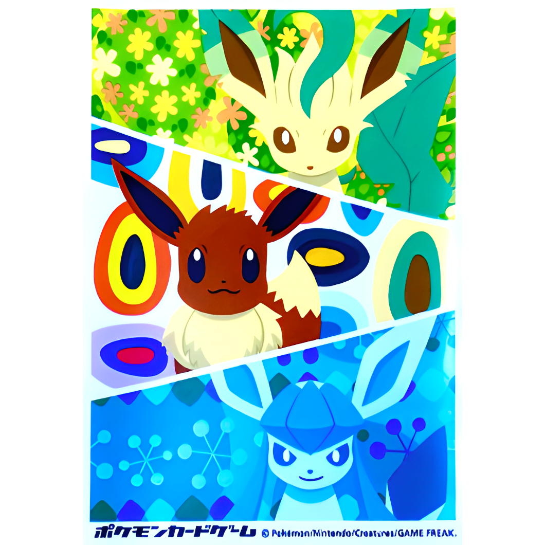 バラ】 日版 ポケセン限定 イーブイ・リーフィア・グレイシア スリーブ