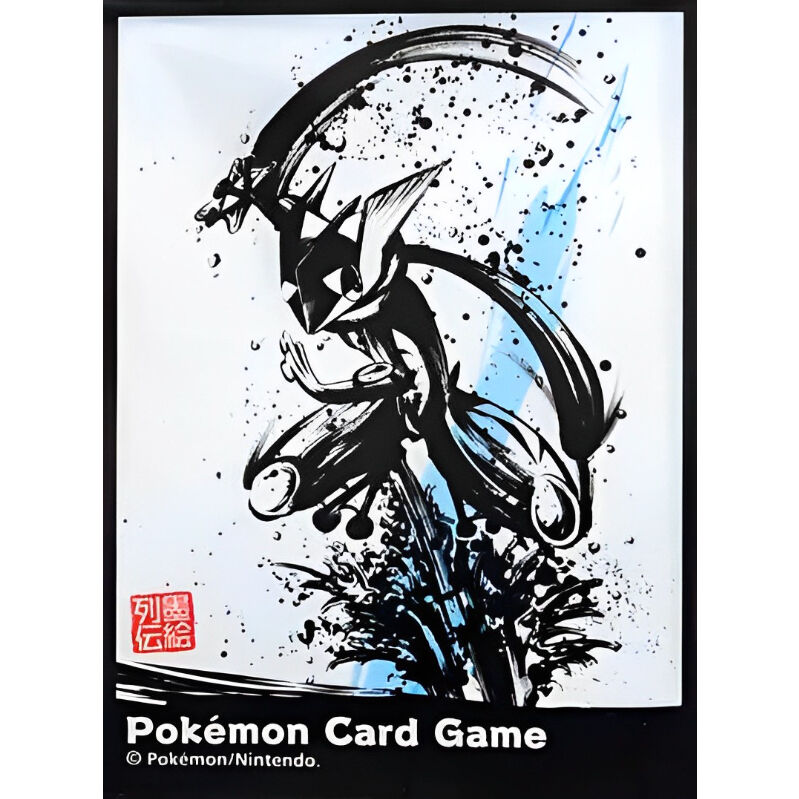 ポケモンカード デッキシールド 墨絵列伝 3種セット　ゲッコウガ バラ】 日版 ポケセン限定 墨絵列伝 ゲッコウガ スリーブ (2019