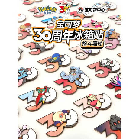 中国ポケモンセンターグッズ ポケモン30周年記念ロゴ マグネット タイレーツ