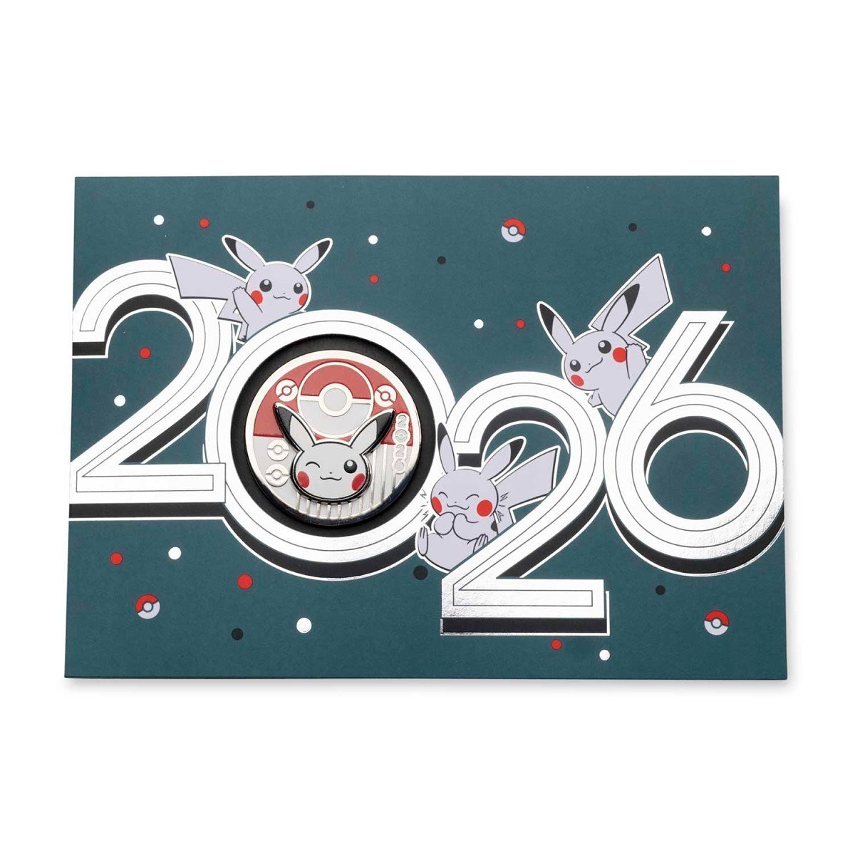 海外ポケモンセンターグッズ ピカチュウ2026ニューイヤーピンバッジ