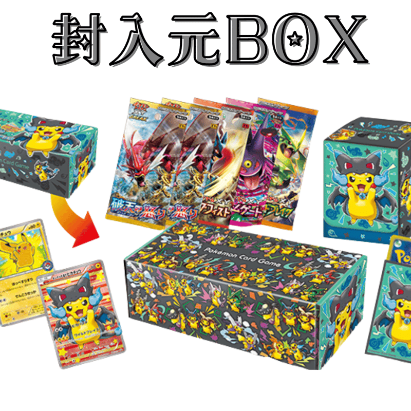 バラ】 日版 BOX限定 メガリザードンXのポンチョを着たピカチュウ ...