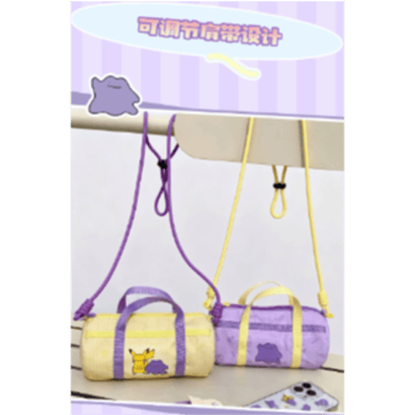 海外ポケモングッズ Pokémon × HOLLYBOX クロスボディバッグ 【メタモン＆ピカチュウ】(約20cm×8.5cm)
