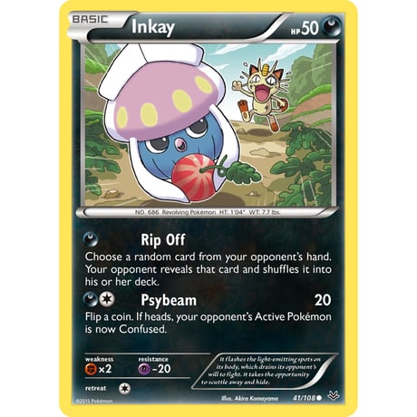 ニャース & マーイーカ （2015年 ポケモンパンプロモ絵柄）【ノーマル】 / Meowth & Inkay (67/108 & 41/108) 【2枚セット】