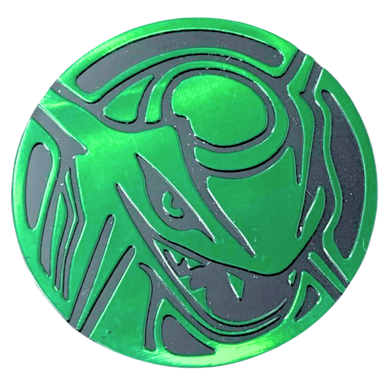 ポケモンカード コイン14枚 ポケモンコイン (2021)【レックウザ】 （グリーンシーンホロ/ Large