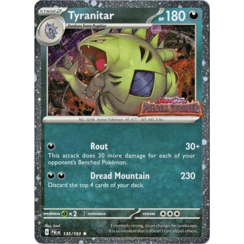 バンギラス【コスモスホロ】（Paldea Evolved ロゴ） / Tyranitar -