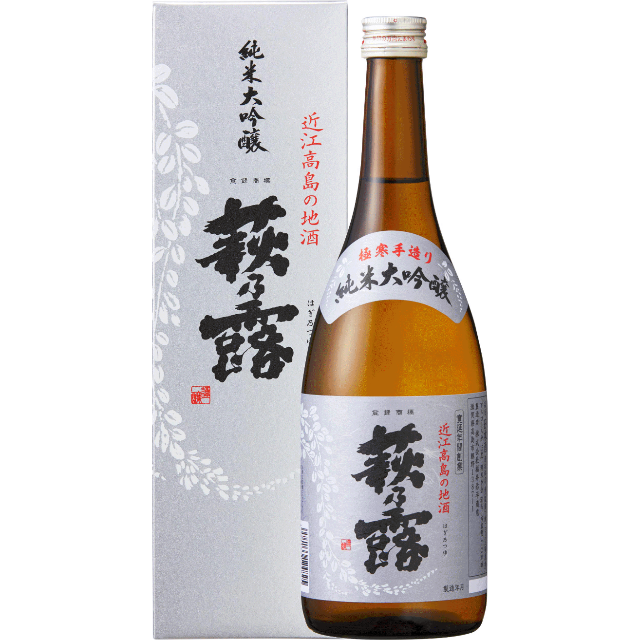 純米大吟醸 白銀ラベル 720ml（専用カートン入り） | 萩乃露 ONLINE STORE